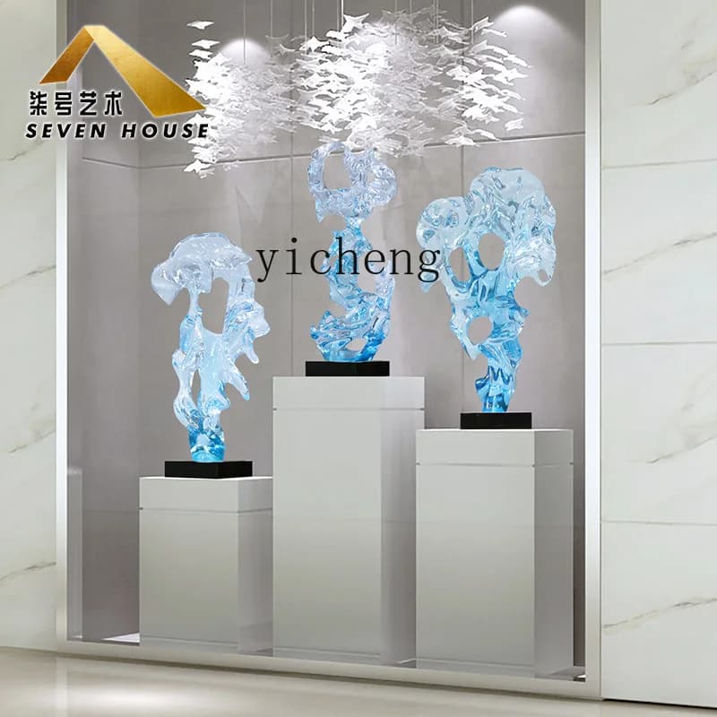 H9- transparent simulation Taihu stone ornament artwork living room abstract sculpture floor art installation