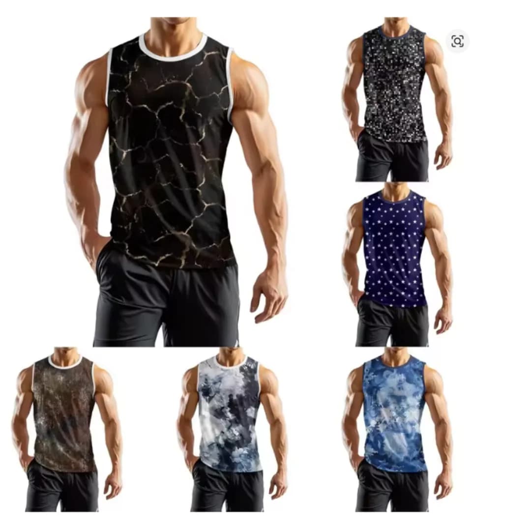 Fashion 3D Print Graphic Summer Vest For Men Casual Street Graphic Loose Sleeveless Tee Gym Fitness Men's T-Shirts and Tank Tops