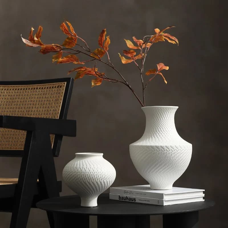 Creative Simple White Ceramic Vase Irregular Flower Arrangement Ornaments Home Restaurant Desktop Decoration Ваза Для Цветов