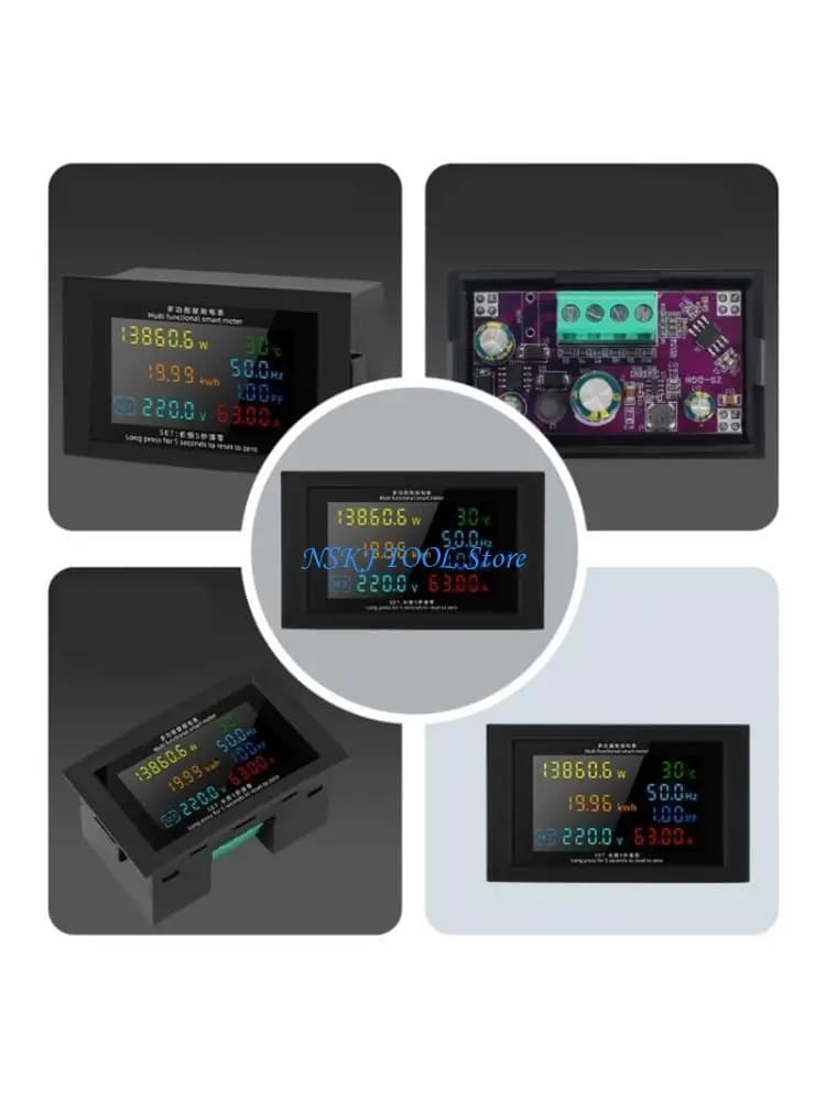 L8RC High Accuracy Digital Power Monitors with Clear LED Display Current Power Electric Energy Monitors
