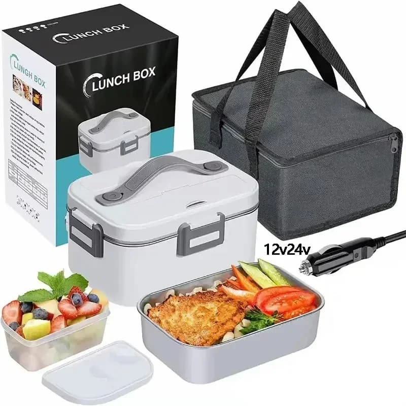 for Car Truck Office 1.8L Electric Lunch Box Water Free Heating Bento Box Portable Rice Cooker Thermostatic Heating Food Warmer