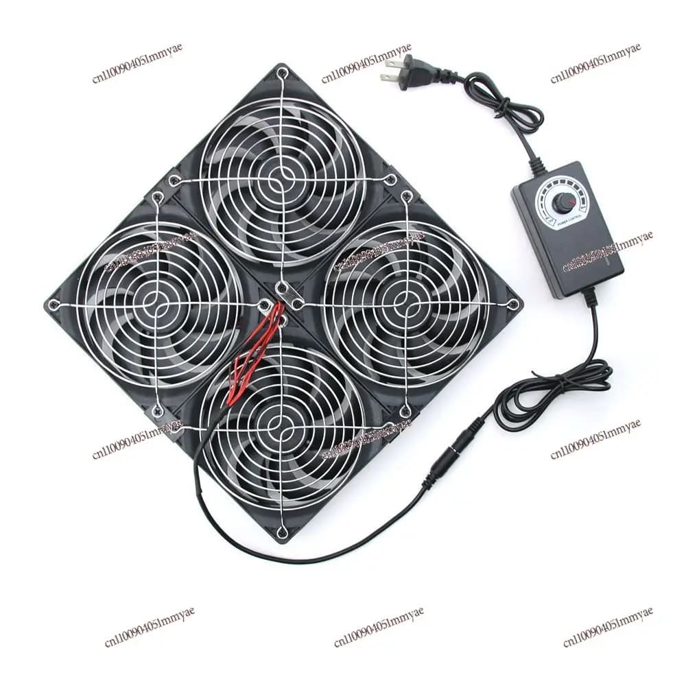 12Cm Speed Regulating Exhaust Fan Indoor Silent  Pet Box Succulent Plant Box Cooling and Heat Dissipation Square Ventilation Fan