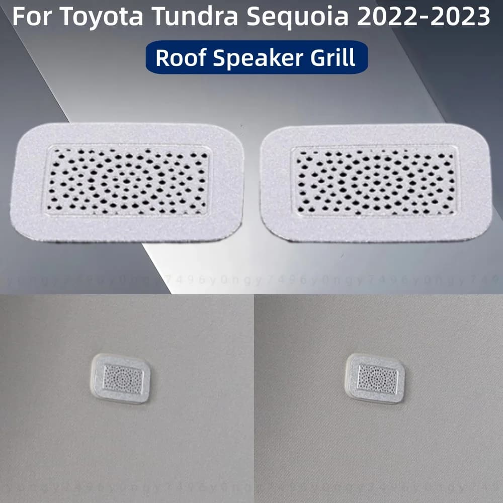 Car Upgrade Styling Silver Titani Roof Speaker Grill For Toyota Tundra Sequoia 2022-2023 Car Modification Decoration Accessories