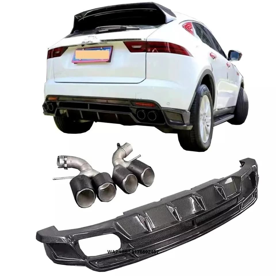 Top Quality  Carbon Fiber Rear Diffuser Exhausted Lip for J E Pace  Perfect Fitment 2017-2019