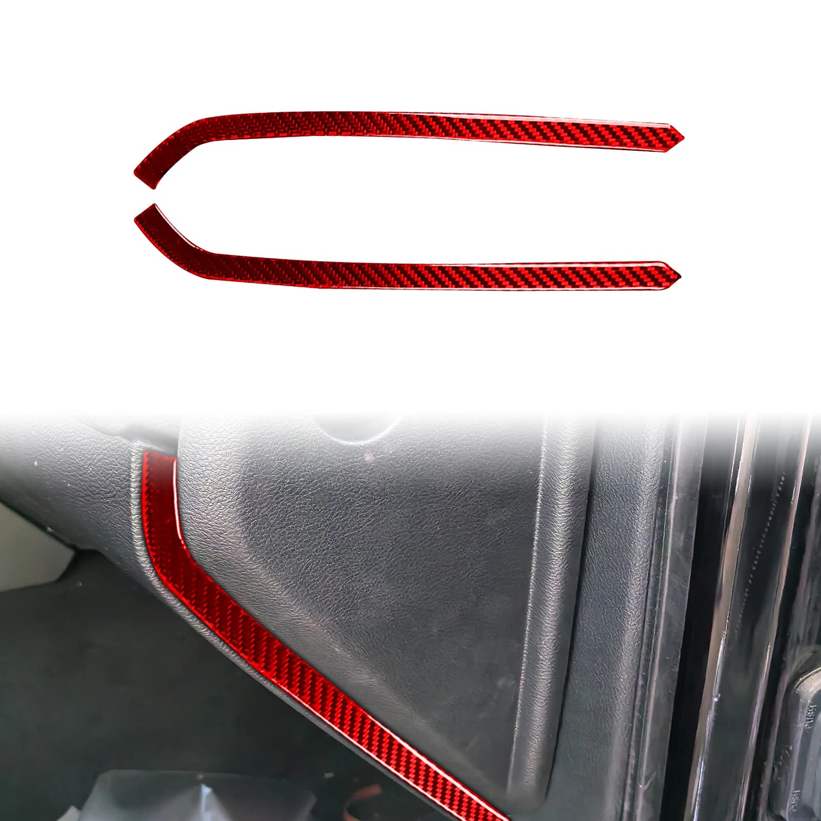 For Dodge Challenger 2015-2026 Carbon Fiber Door Groove Side Trim Car Interiors Trim Accessories Decoration Modification Sticker