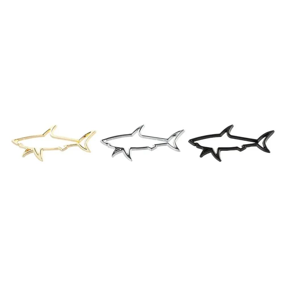 3D Metal Car Styling Sticker Hollow Fish Shark Emblem Badge Decals Automobiles Motorcycle Computer Fuel Cap Accessories