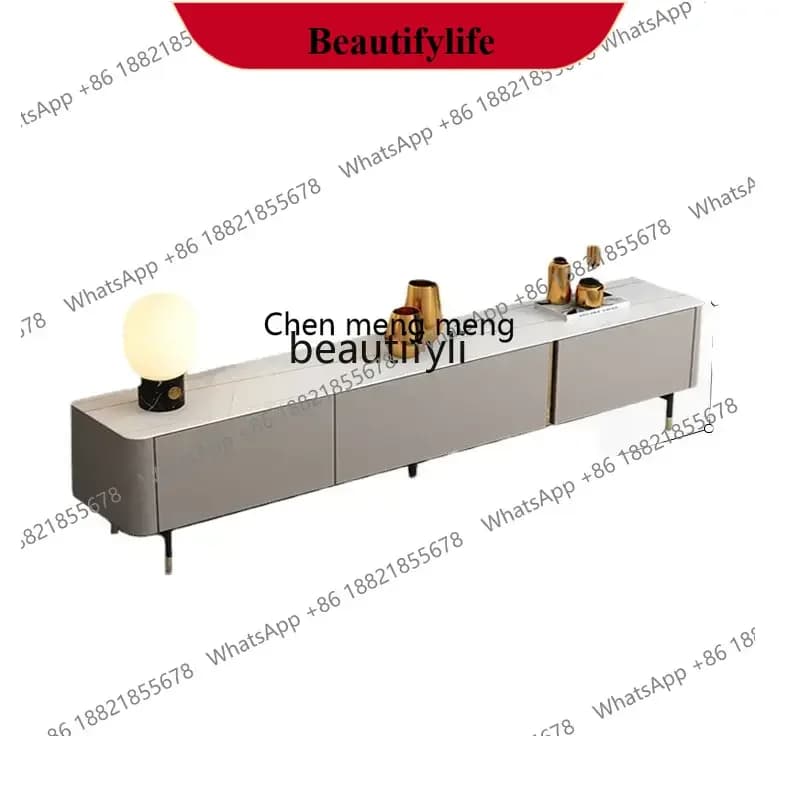 D178 Y yj Minimalist Stone Plate TV Cabinet Modern Simple and Light Luxury Storage Cabinet Italian Living Room Floor Cabinet Loc