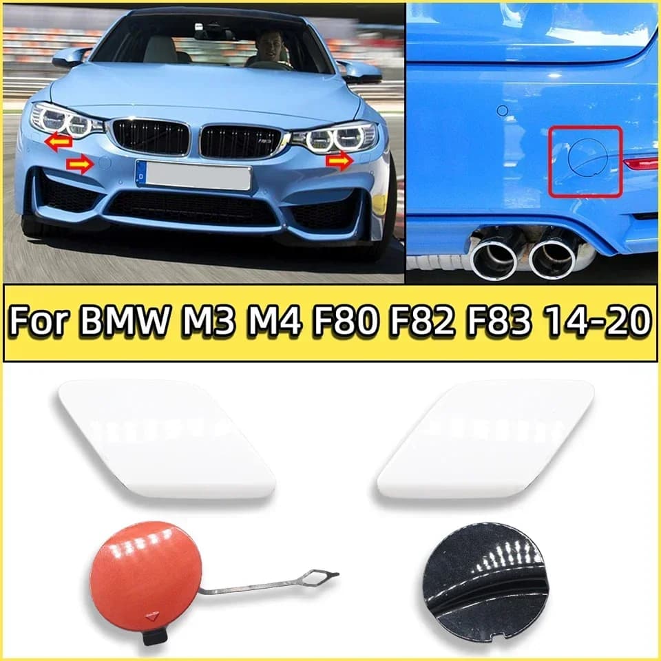 Headlight Washer Nozzle Cover Front Rear Bumper Cover For BMW M3 M4 F80 F82 F83 2014 2015 2016 2017 2018-2020 Car Accessories