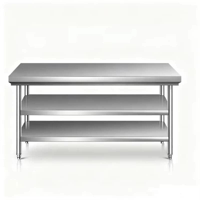 Eco-friendly silver 304 stainless steel double layer multi-layer cutting board workbench kitchen hotel restaurant