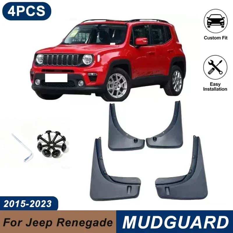 4PCS Car Mud Flaps For Jeep Renegade BU 2015-2023 Waterproof Anti-Splash Fender Mudguards Auto Exterior Accessories