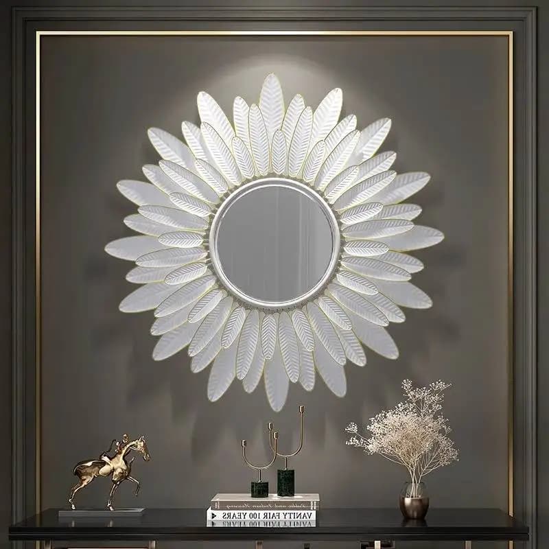Quality Murale Mirror Decorate Living Room Metal Aesthetic Luxury Wall Art Makeup Cute Gold Espejos Para Pared Miroir