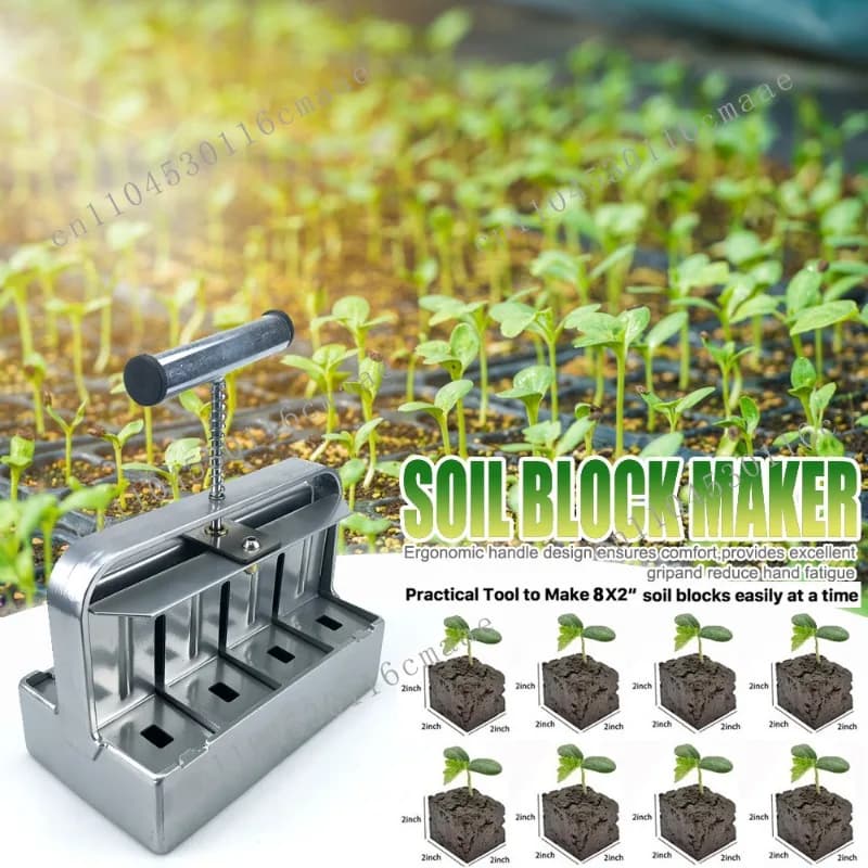 Clod Maker, Manual Double Row Soil Blocker Garden Tools Garden Seeding Tools