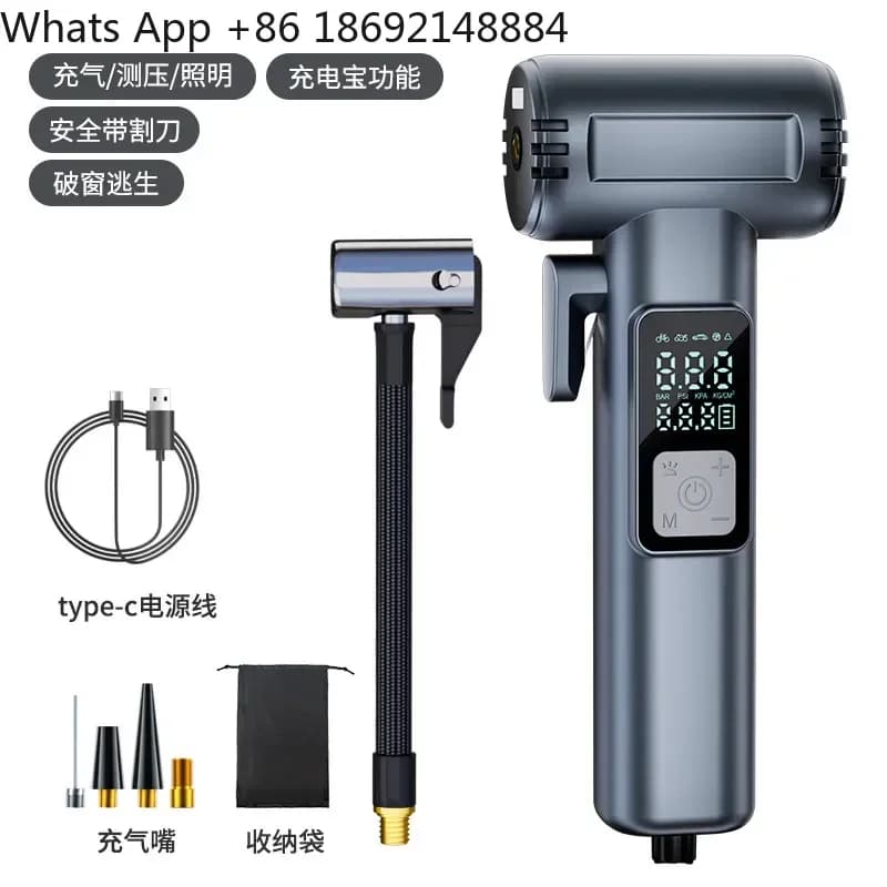 Wireless Portable Electric Air Pump for Car Tire Inflation High Pressure Inflatable Device for Automotive Use
