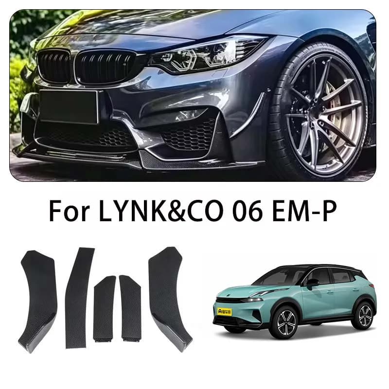 For LYNK&CO 06 EM-P body kits 5-Segment Adjustable Front Bumper Lip Splitter Body Kit