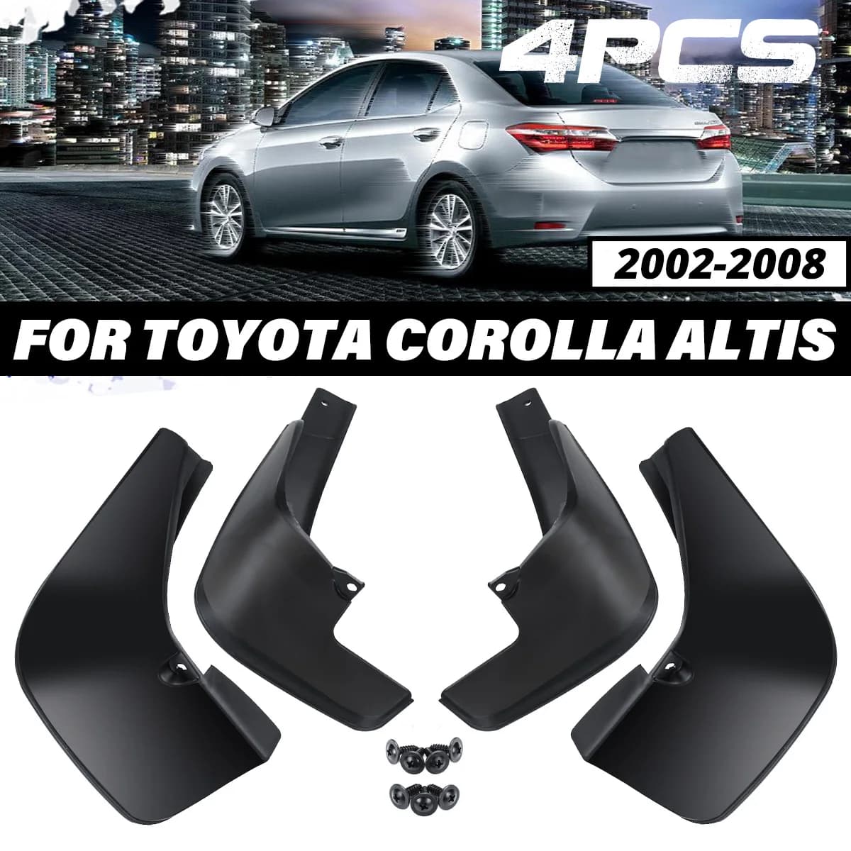 Splash Guards Fender Car Accessories 4Pcs/set Car Mud Flaps For Toyota Corolla Altis 2002-2008 Front Rear Mudguards Mud Flap
