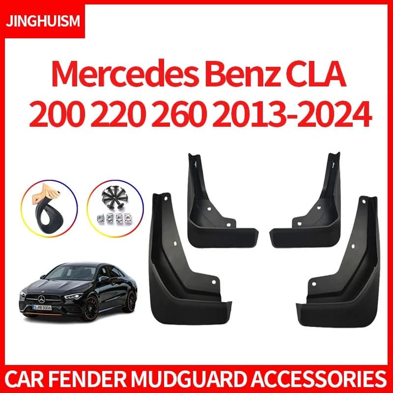 Auto Parts Car Mud Flaps ABS Mudguards Black Splash Guards Tire for Mercedes Benz CLA 200 260 2013-2024 Protection Dirt and Mud