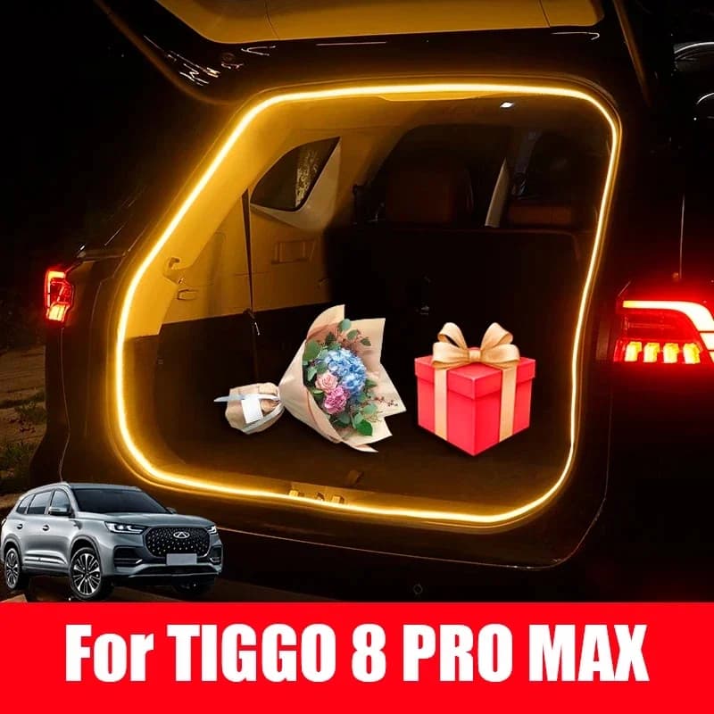 Car Rear Trunk LED Light Bar Strips For CHERY TIGGO 8 Pro Max 2023 2024 Trunk Decorative Lamp Strip Automatic Light Accessories
