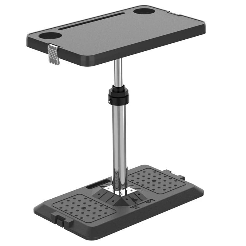 Multipurpose pneumatic height-adjustable table for business vehicles, mid-row dining table