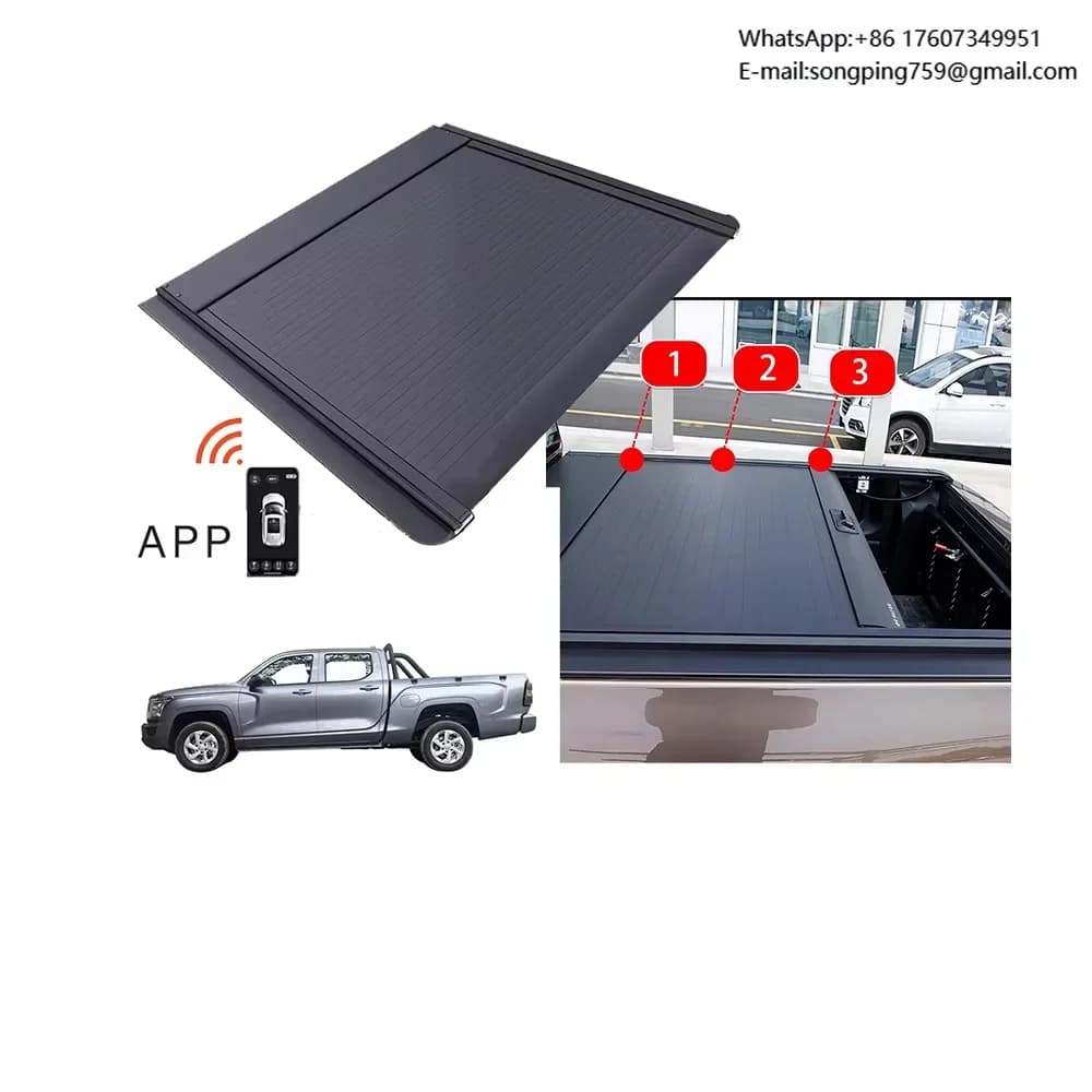 Pickup Electric Retractable Automatic Rigid Bed Roller Shutter Tonneau Cover Waterproof Aluminum Alloy NP300 Byd Shark 6
