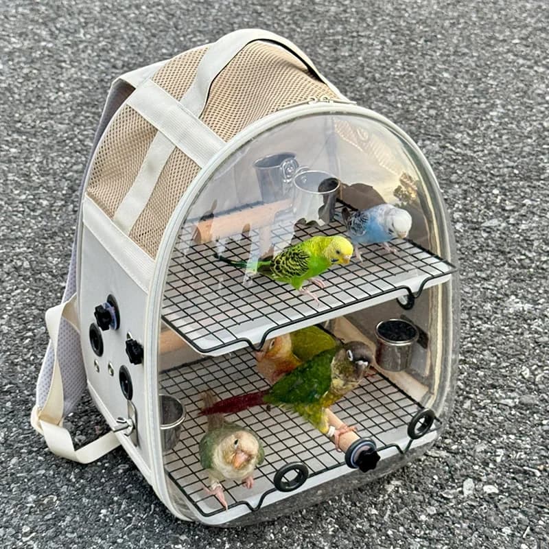 Double-layer large parrot outing bag, luxury bird backpack, multiple small sun monks, special cage for cockatoos