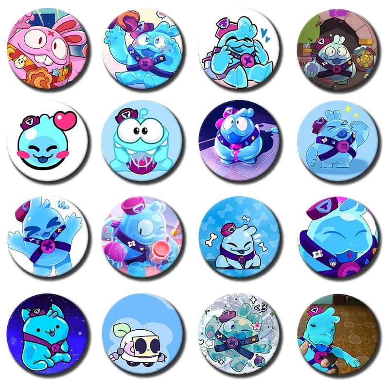 58MM Game Brawl S-stars Squeak Customizable Button Pins Cute Funny Creative Badge Jewelry Decor Gifts for Friends 1PC