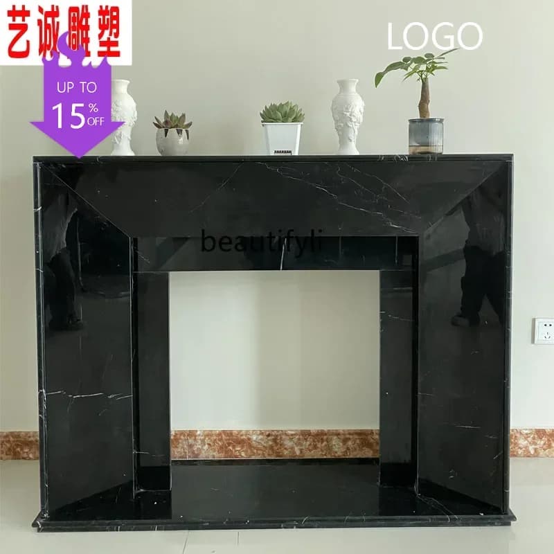 P Marble stone carving French indoor living room floor decoration stone fireplace can be customized