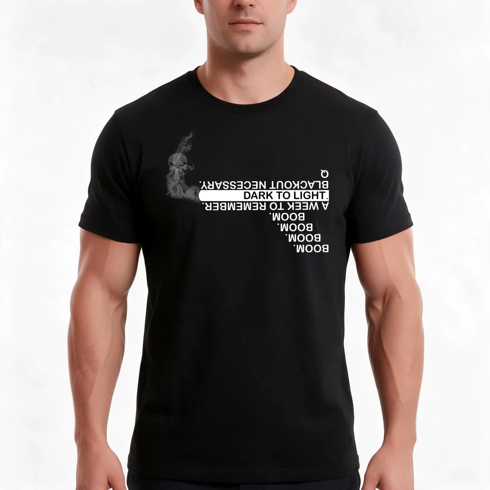 Q post 1440 - Boom Boom Boom T-Shirt, Summer Casual Cotton Tee, Oversized Streetwear Tops, Vintage Graphic Print, 100% Cotton