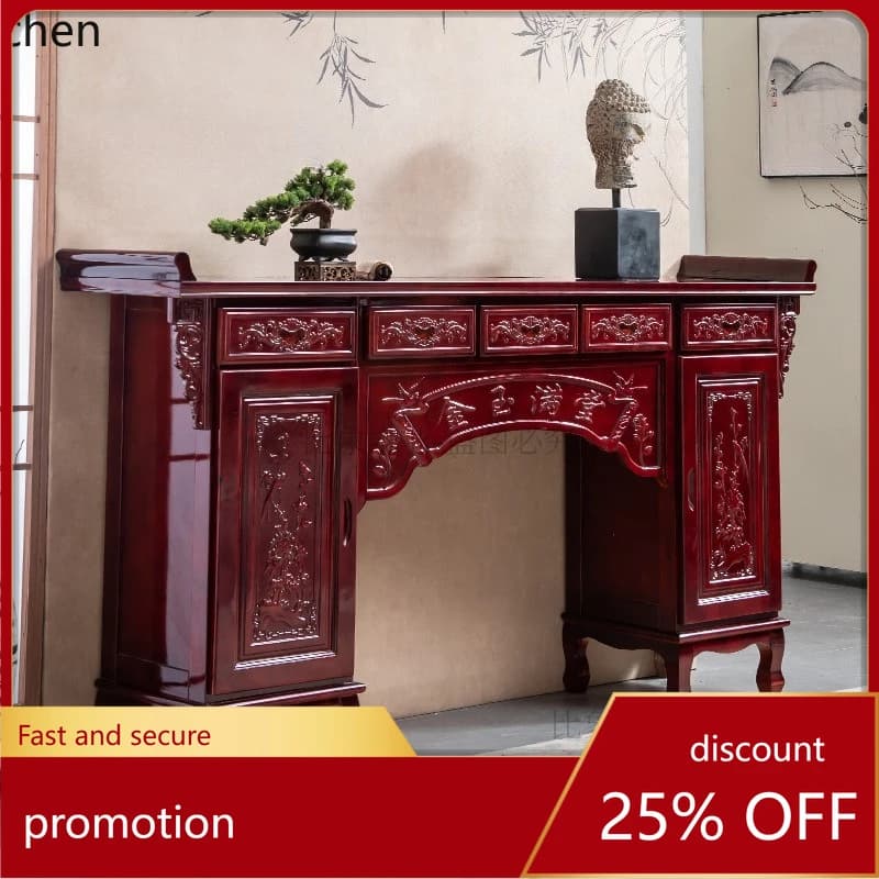 CZ  Economical Solid Wood Incense Table Buddha Altar Modern Style Buddha Niche God Altar Cabinet God of Wealth Offering Table