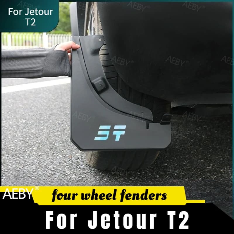For Jetour T2 2023-2025 Fender splash guard front and rear four-piece set,Car fender leather soft decoration,Car accessories