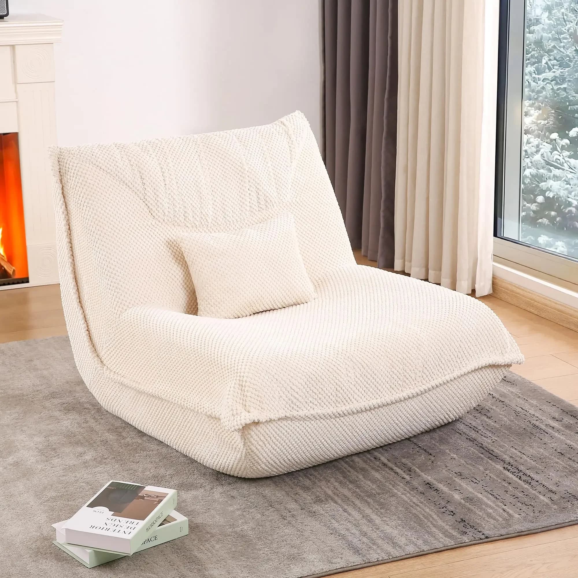 /Modular Cloud Sofa Bed Recliner Chair Bean Bag Style Sectional Couch for Living Room Bedroom Small Apartment Lounge