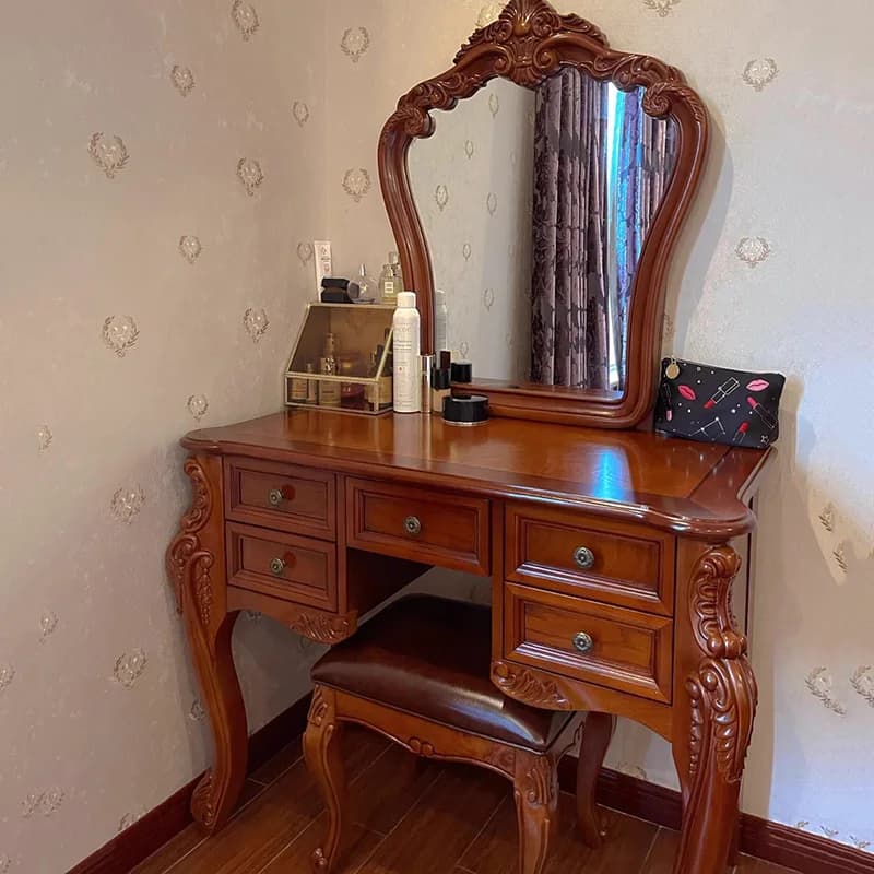 Large Bedroom Vanity Table Makeup Storage Cabinet Mobile Modern Accessories Dressing Table Drawers Penteadeira Home Furniture