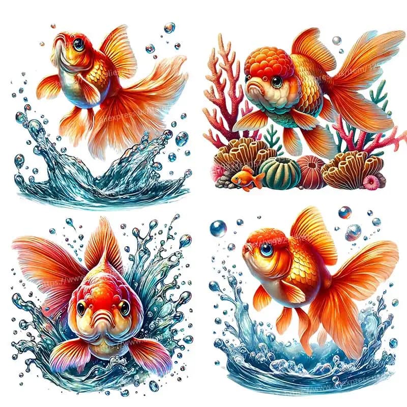 Goldfish Ocean Art Wall Sticker Bathroom Toilet Decor Living Room Cabinet Refrigerator Home Decoration Decals Stickers S669