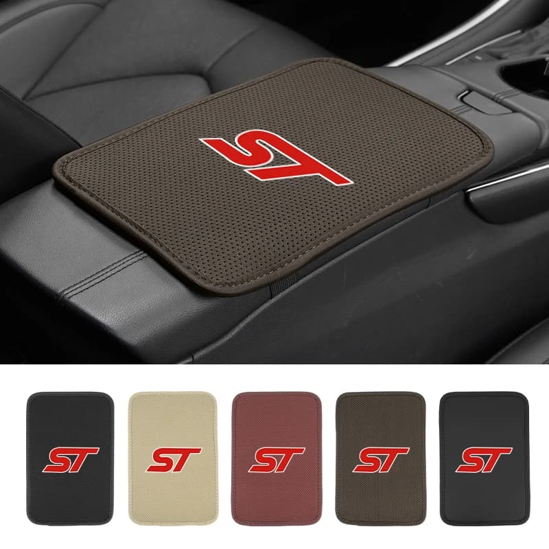 Car Armrest Box Pad Center Console Arm Rest Mat Auto Interior Accessories For Ford ST Mustang Explorer F150 Focus Fiesta EDGE