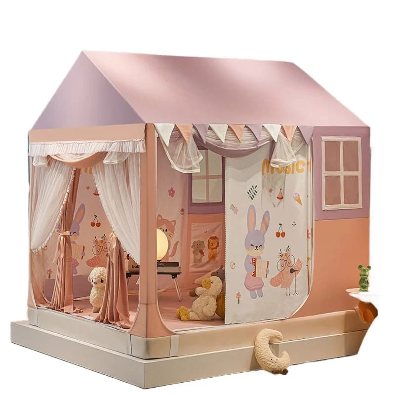 Summer high-intensity shading new foldable baby mosquito net printing cartoon fun children's small house