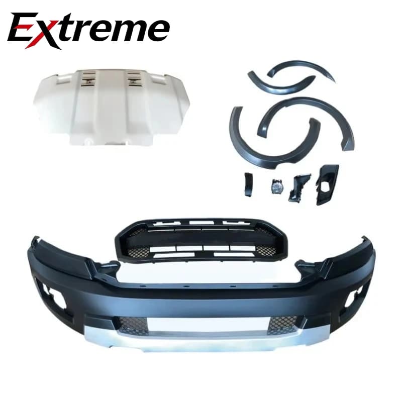 Pickup 4x4 Exterior Accessories Front Bumper Upgrade Body Kit Fit for Ford Ranger T7 T8  to Ranger Raptor Body Kit With Headlamp