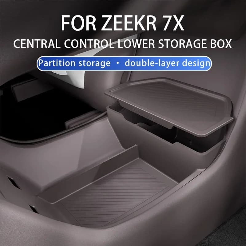 For ZEEKR 7X 2025 2024 Storage box under central control silicone rubber Partition storage box Car interior accessories