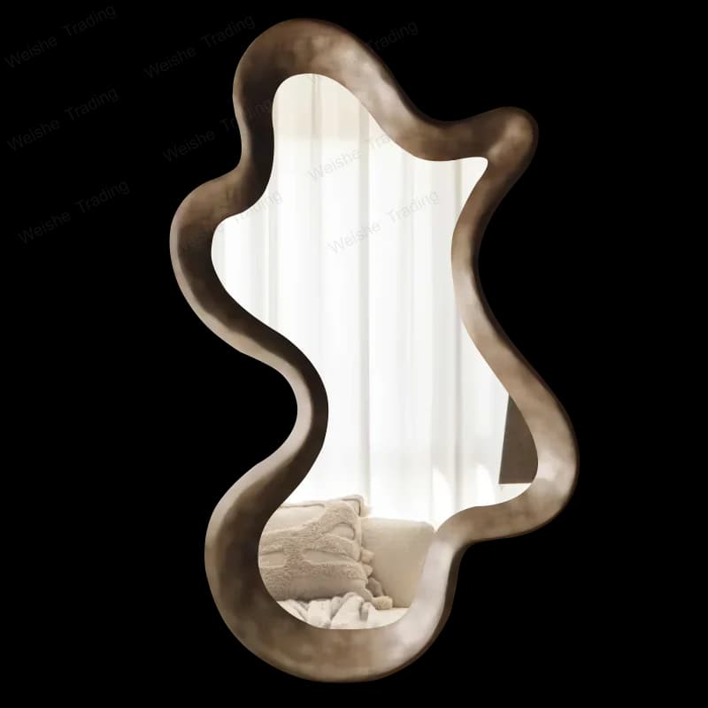 French irregular full-length art style fitting wall-mounted cloakroom full-length mirror entrance