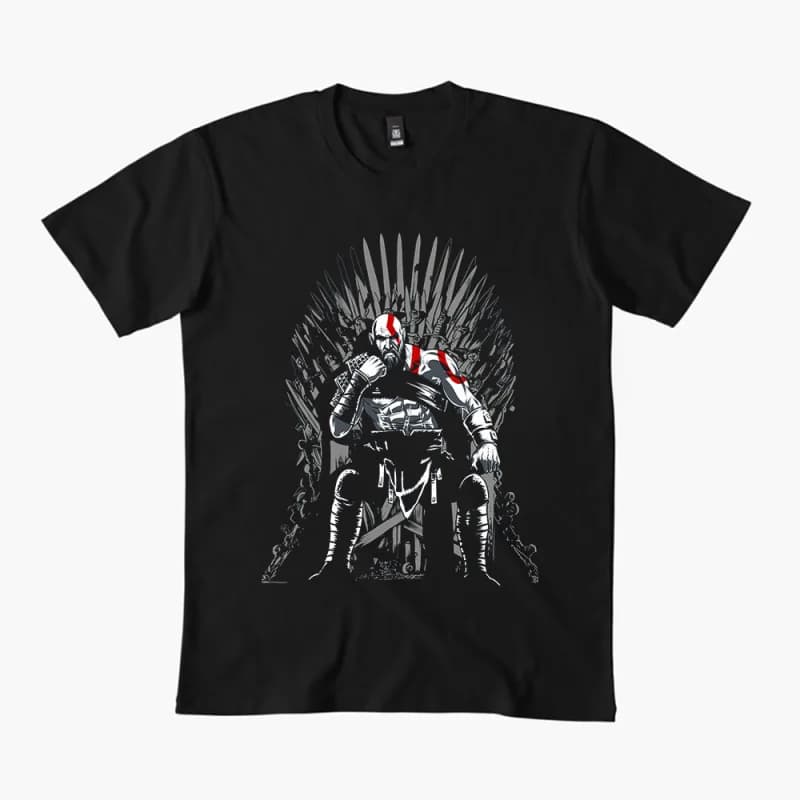 Retro Kratos God of War Videogame Gift T-Shirt Vintage Spartan warrior Graphic Clothes 0330 100% cotton printed Large size Tops