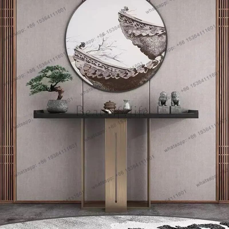 New Chinese-style entrance table Art entrance table Living room Simple modern strip case End view table