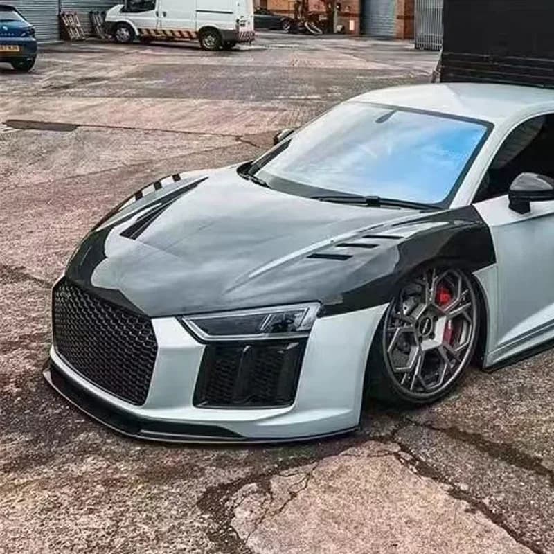 KQX Top quality  Carbon 1016 Style Car Engine Bonnet Hoods For R8 2017 2018 2019 2020 2021 2022 Carbon Fiber hood