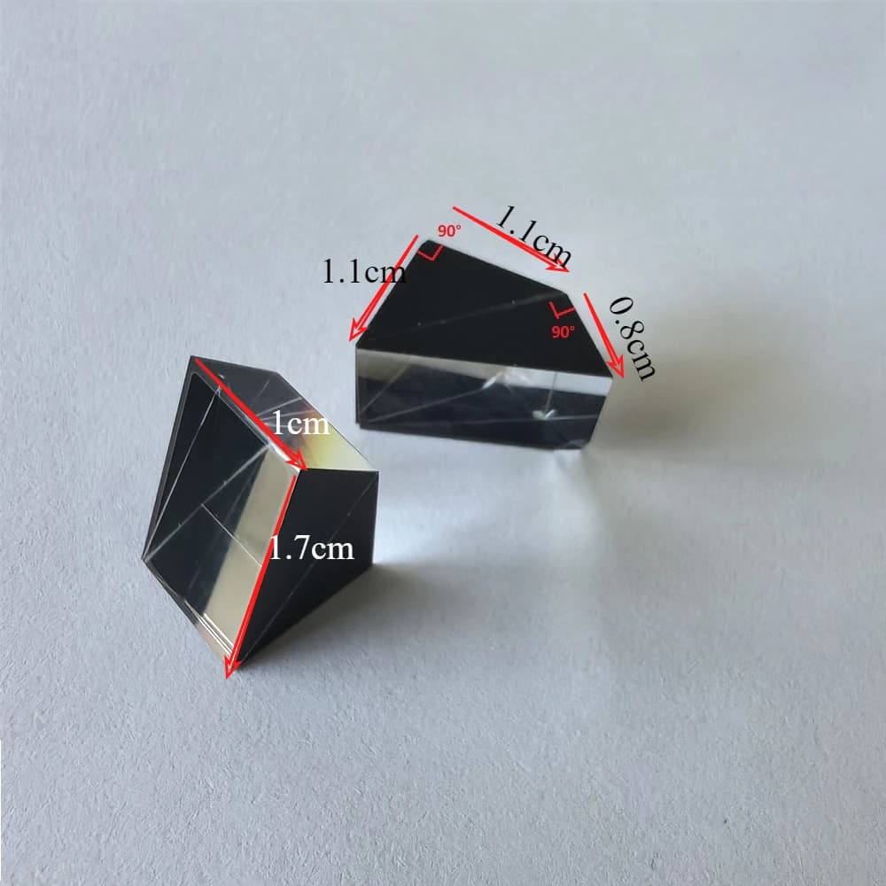 Trapezoidal Glued Right Angle Triangular Prisms Black Coating K9 Optical Glass For Teaching Photography Research 10pcs