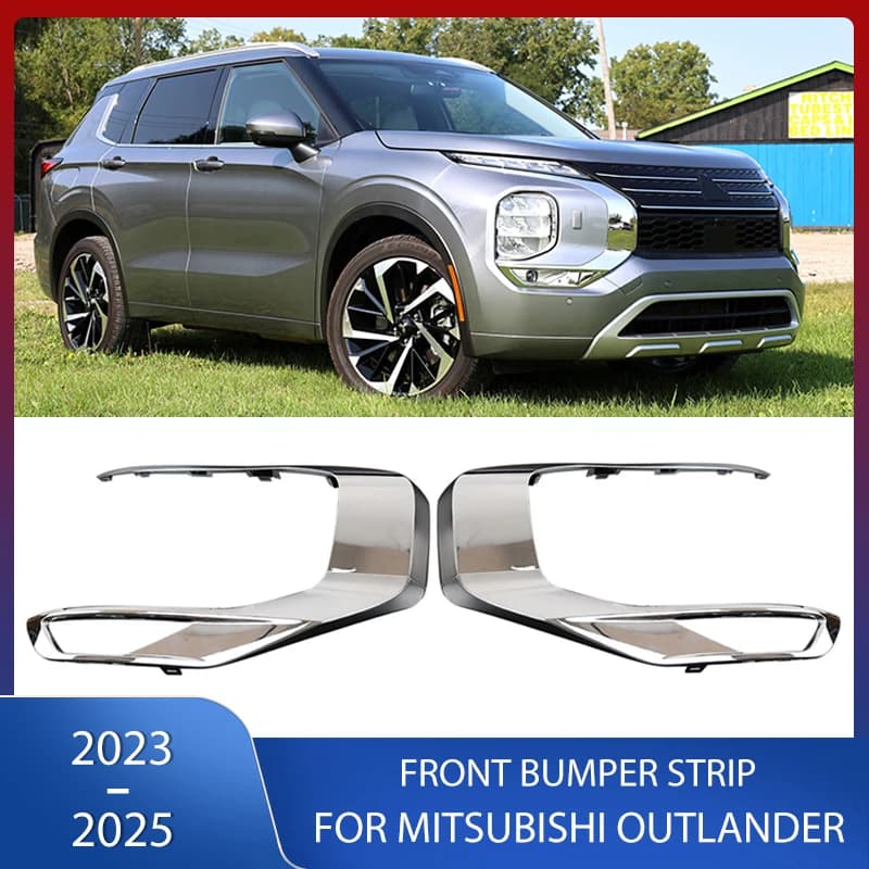 Front Bumper Chrome Trim Fog Light Cover Reflective Sticker Strip For Mitsubishi Outlander 2023 2024 2025 6407A461 6407A457