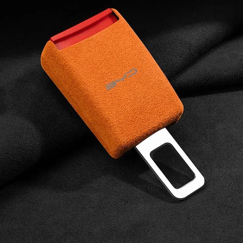 BYD 2Pcs Soft Suede Seat Belt Buckle Extender For Atto 3 Seal Dolphin Han Tang Song Yuan Safety Belt Extension Decor Accessory