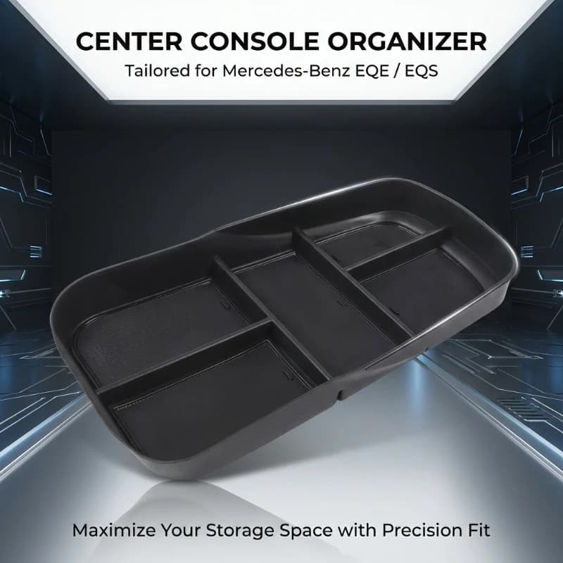 For Mercedes Benz EQE 2023 EQS 22-23 ABS Car Storage Box Center Control Under Storage Box Mobile Phone Tray Car Accessories