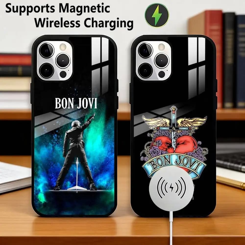 Bon Jovi Rock-K Band Phone Case For iPhone17,16,15,14,13,12,11 Plus,Pro Supports Magnetic Wireless Charging Gift