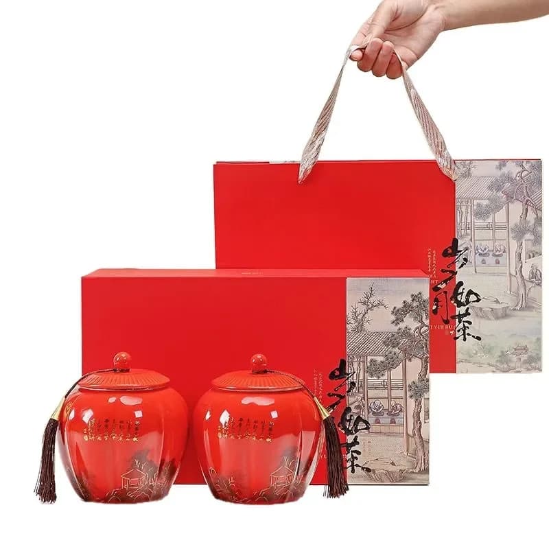 Tea Empty Gift Box, Ceramic Jar Empty Box, Rizhao Green Tea, Black Tea, Green Tea Packaging Box, Sealed Can