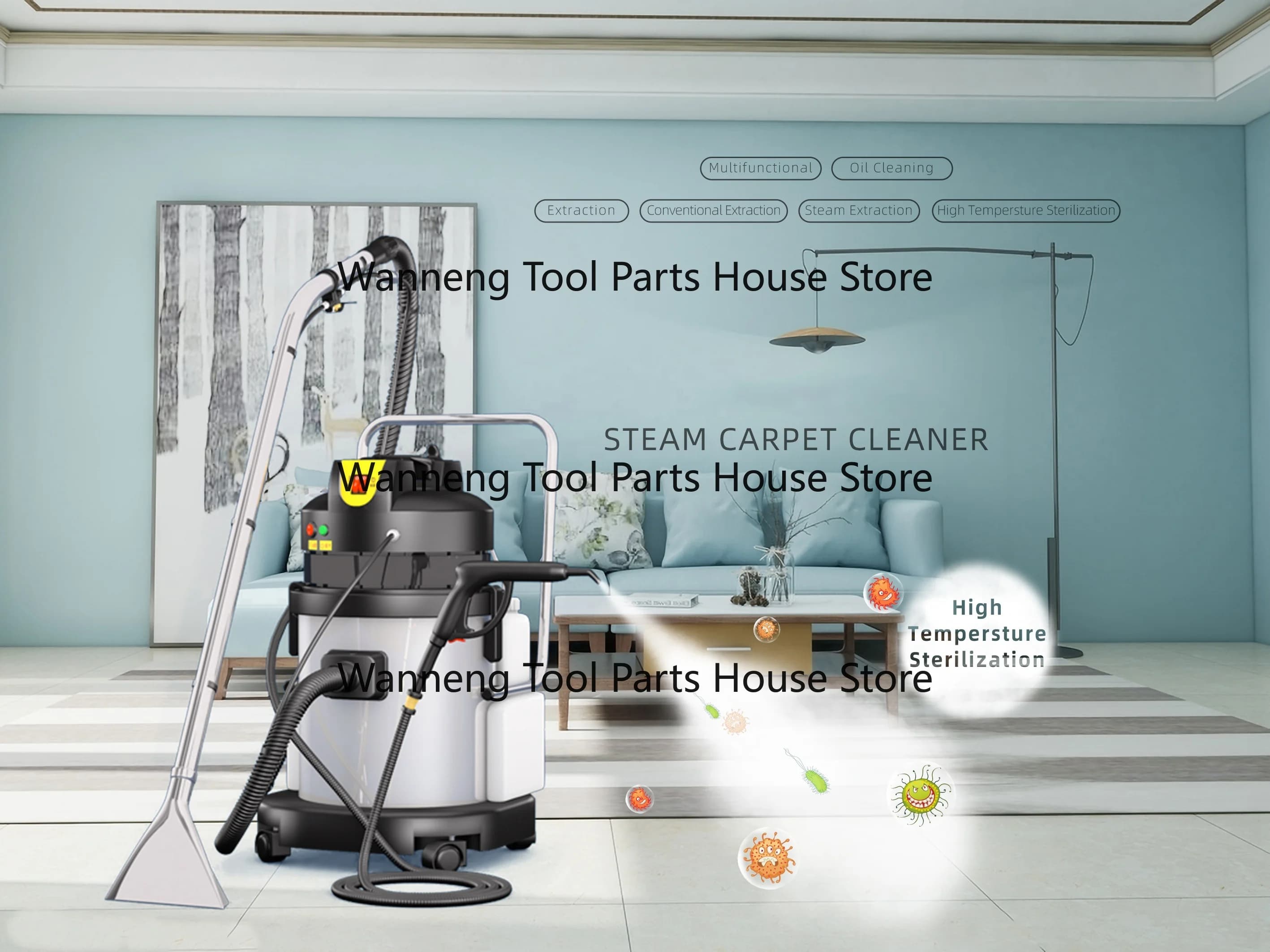 Automatic Steam Carpet Cleaning Machine Hot Water Extractor for Rug And Carpet Washing