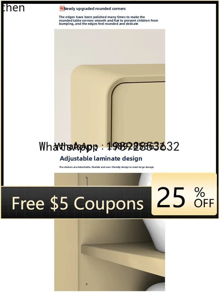BB Solid Wood Sideboard Cabinet for Home Storage and Organization, Integrated Wall-Mounted Entryway Cabinet