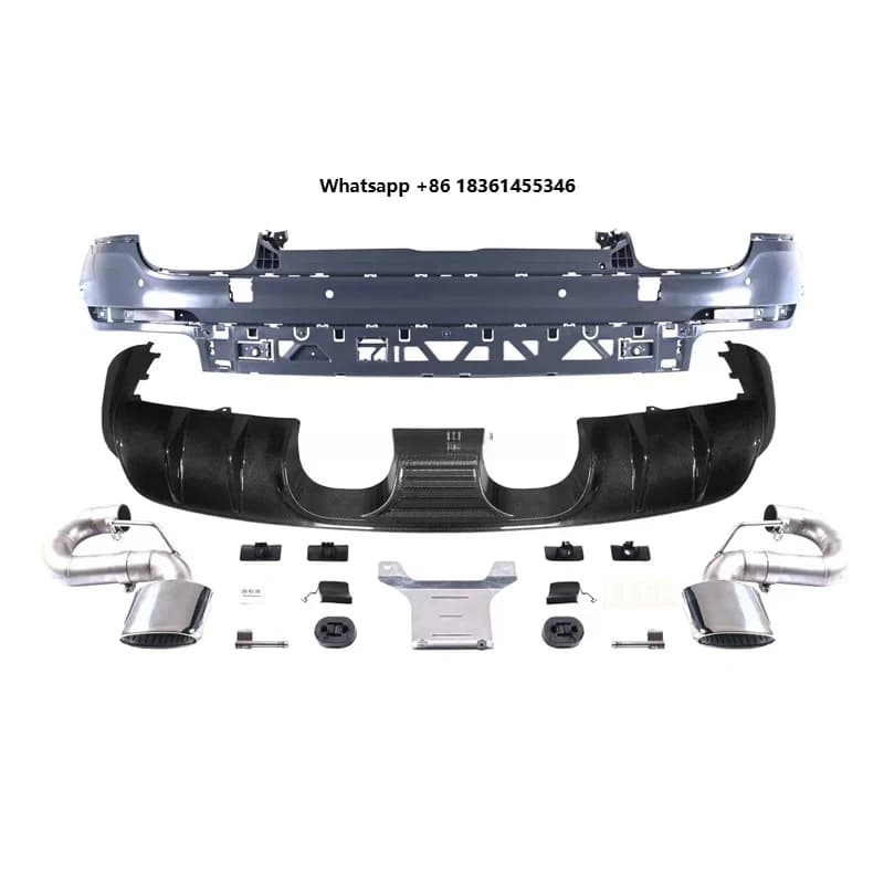Upgr to Car GT Body Kit Dry Carbon Fiber Rear Bumper Lip Diffuser Tailpipe s Cayen 9Y0 2018- up