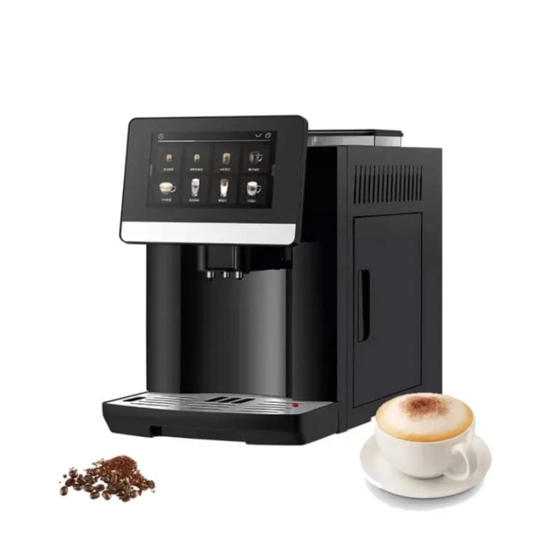 Fully automatic touch-screen espresso machine, freshly ground stainless steel household grinding integrated